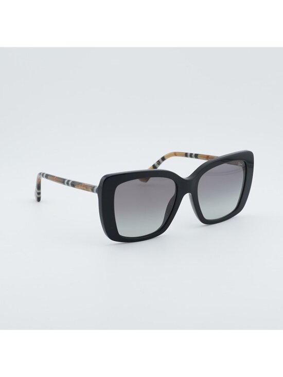 Burberry BE4456 416111 Sunglasses Black Square Frame, Grey Gradient Lenses